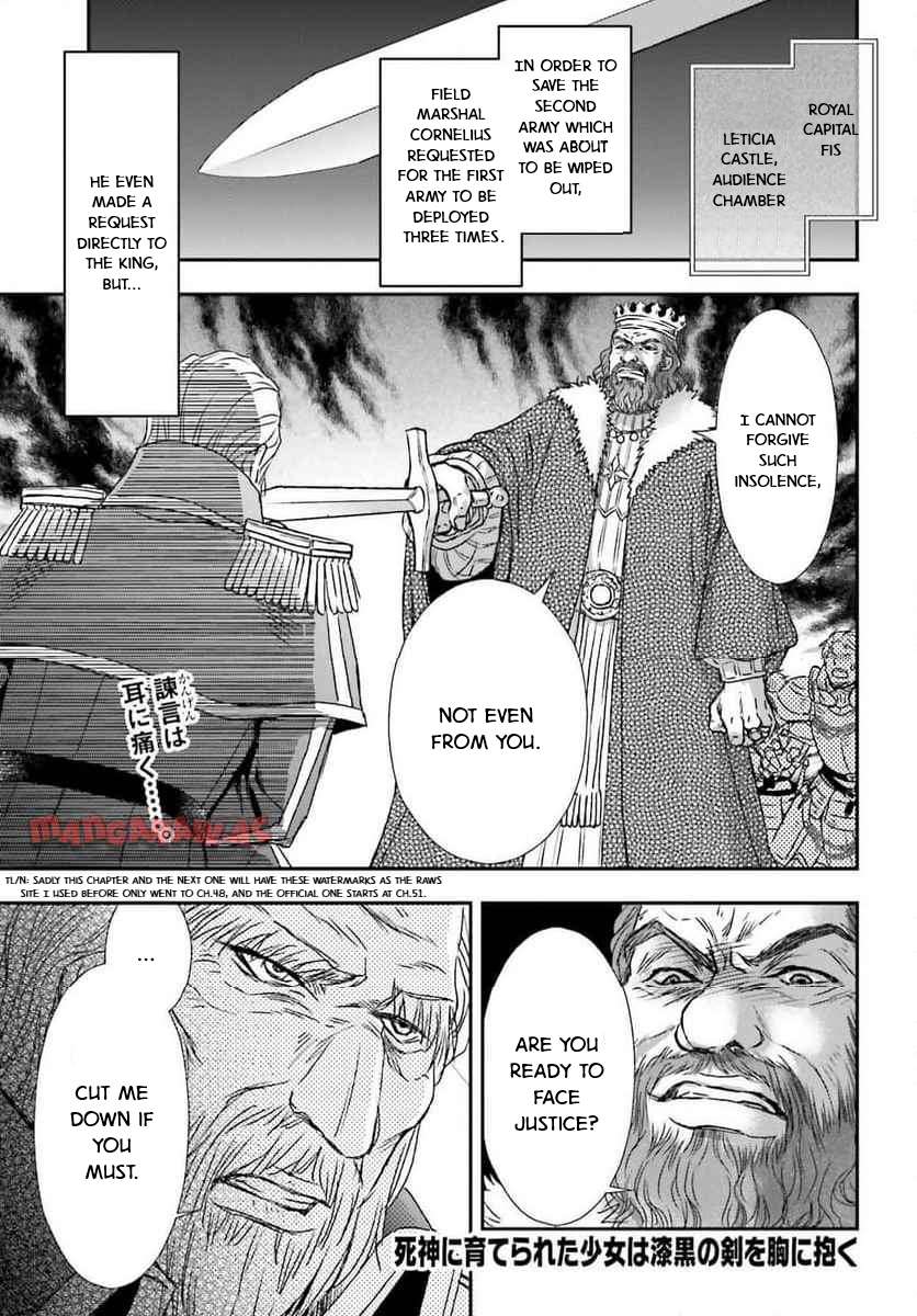 Shinigami ni Sodaterareta Shoujo wa Shikkoku no Tsurugi wo Mune ni Idaku Chapter 49 1